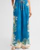 Alémais Women's Luda Floral Linen Wide-Leg Drawstring Pants - 4