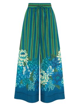 ALÉMAIS Women's Margo Striped Floral Cuffed Pants