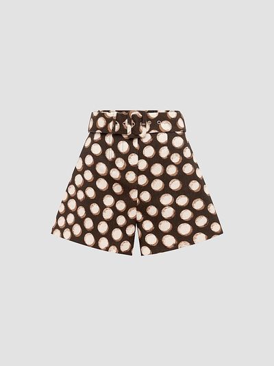 ALÉMAIS Women's Paula Polka Dot Linen Corset-Style Shorts