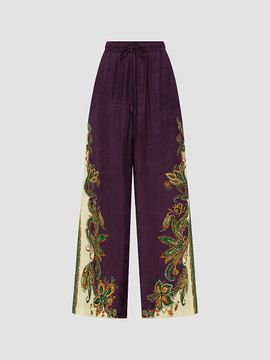 ALÉMAIS Women's Ruthie Paisley Wide-Leg Pants