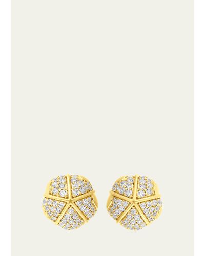 ALMASIKA 18K Yellow Gold Terra Nova Grande Pave Stud Earrings with White Diamonds