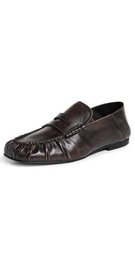 ALOHAS ALOHAS Aven Mule Leather Loafers Vintage Effect Brown