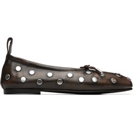 Alohas Alohas Brown Rosalind All Studs Vintage Effect Ballerina Flats