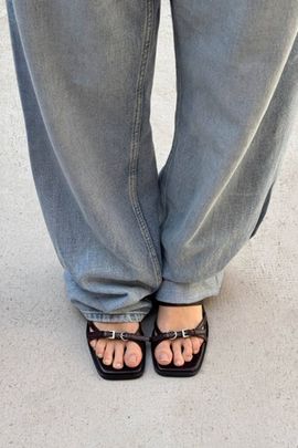 ALOHAS ALOHAS Liko Leather Sandals in Rift Dark Brown, Women's at Urban Outfitters