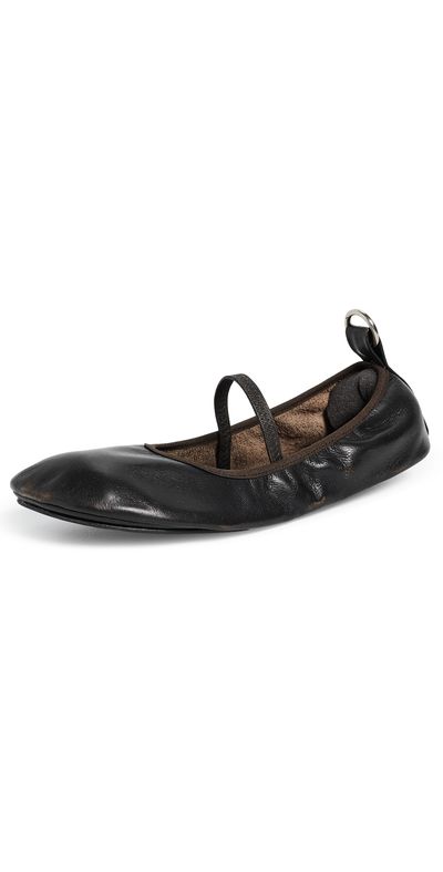 ALOHAS ALOHAS Naira Leather Ballet Flats Vintage Effect Brown