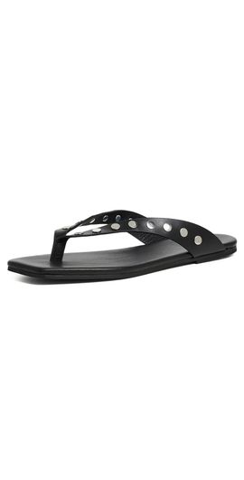 ALOHAS ALOHAS Ola Studs Black Leather Sandals Studs Black