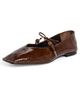 ALOHAS ALOHAS Sway Beads Leather Ballet Flats Beads Rift Brown - 1