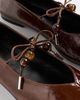 ALOHAS ALOHAS Sway Beads Leather Ballet Flats Beads Rift Brown - 6
