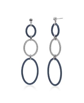 Alor Alor Blueberry and Grey Triple Oval Drop Earrings