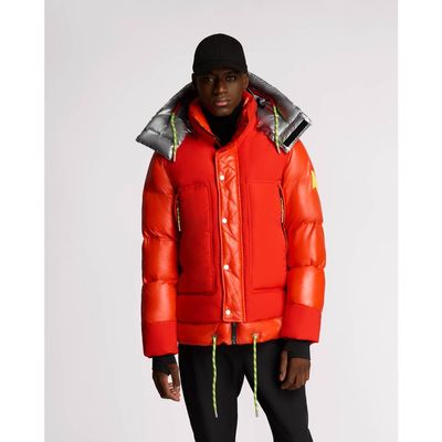 Alpenhaus Alpenhaus Farlin Mixed Media Relaxed Fit Puffer with Removable Hood