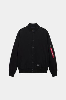 Alpha Industries Alpha Industries Ma-1 Fleece Jacket in Black, Men's at Urban Outfitters