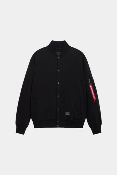 Alpha Industries Alpha Industries Ma-1 Fleece Jacket in Black, Men's at Urban Outfitters