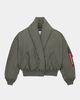 Alpha Industries Alpha Industries Shawl Collar Bomber Jacket in Field Gray, Women's at Urban Outfitters - 1