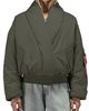 Alpha Industries Alpha Industries Shawl Collar Bomber Jacket in Field Gray, Women's at Urban Outfitters - 3