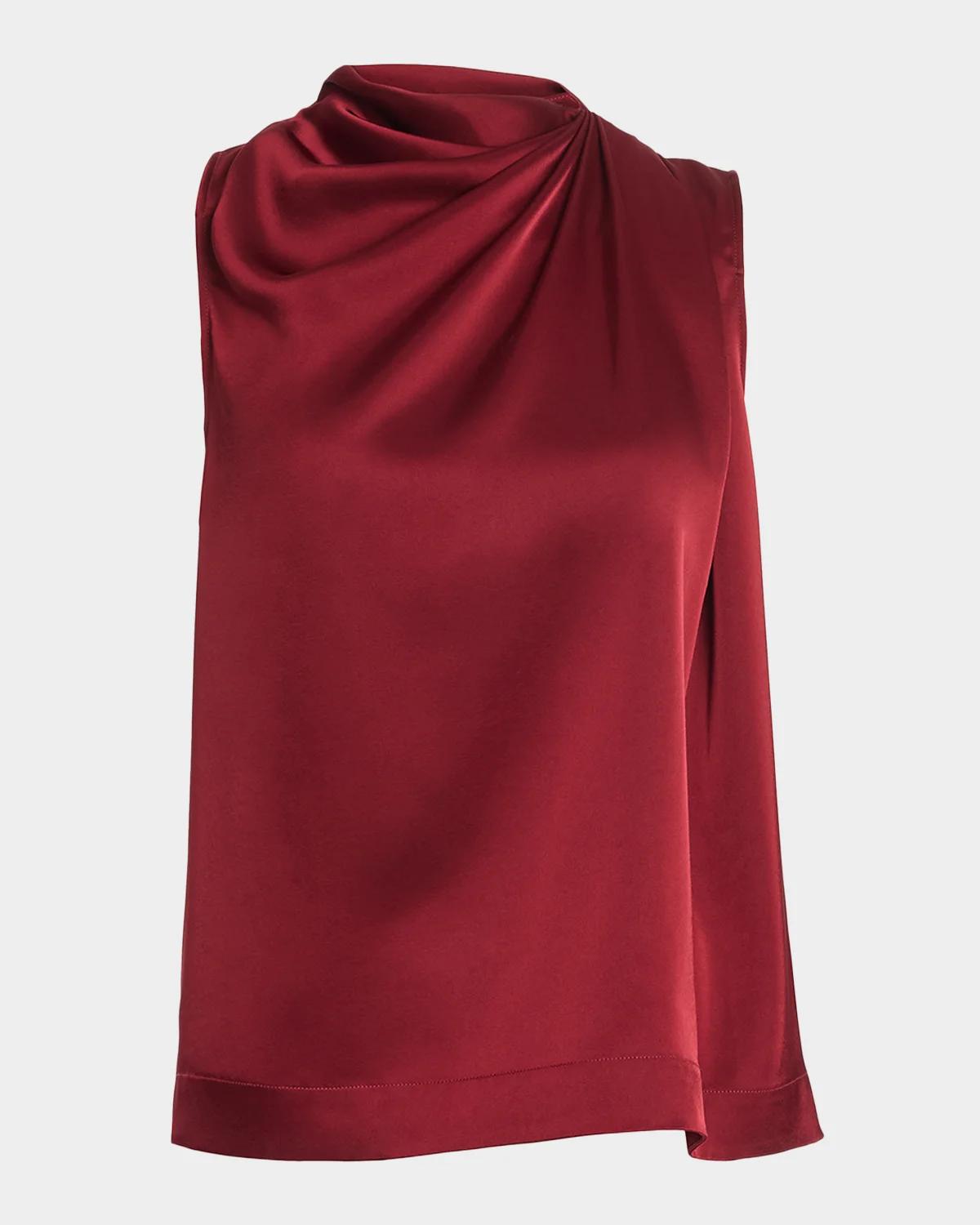 Altuzarra Alden Embellished Draped Satin Sleeveless Top