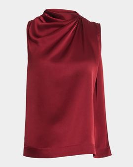 Altuzarra Alden Embellished Draped Satin Sleeveless Top