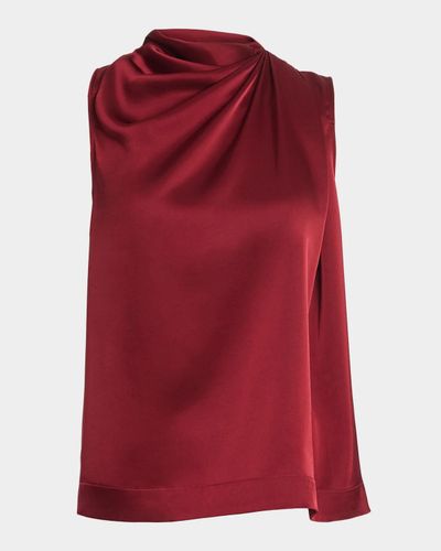 Altuzarra Alden Embellished Draped Satin Sleeveless Top