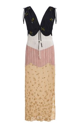 Altuzarra Altuzarra Anita Embroidered Panel Midi Dress