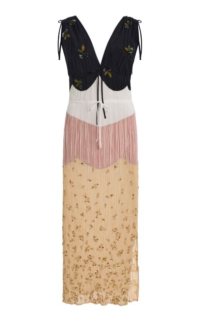 Altuzarra Anita Embroidered Panel Midi Dress