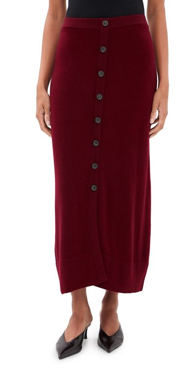 Altuzarra Altuzarra Callahan Cashmere Skirt Grenache