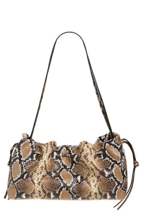Altuzarra Altuzarra Drawstring Snakeskin Embossed Leather Clutch