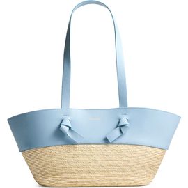 Altuzarra Altuzarra Knot Leather & Straw Basket Tote