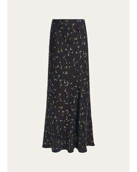 Altuzarra Casey Abstract-Print Silk Midi Skirt