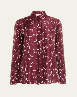 Altuzarra Chika Printed Satin Top