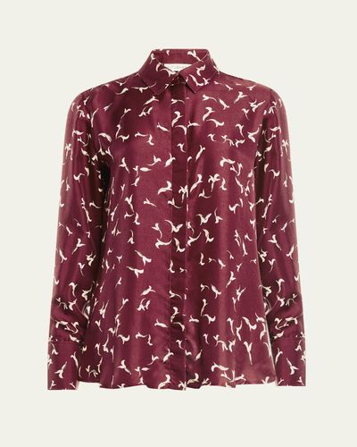 Altuzarra Chika Printed Satin Top