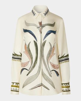 Altuzarra Chika Printed Silk Twill Button-Front Top