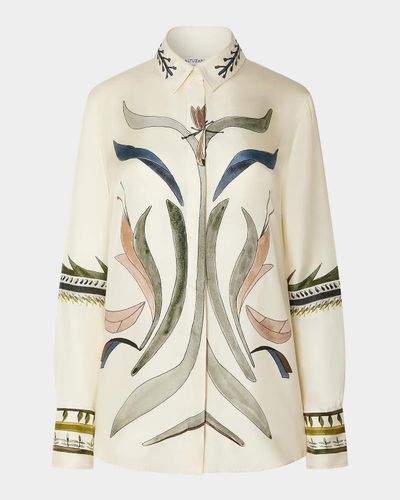 Altuzarra Chika Printed Silk Twill Button-Front Top
