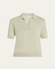 Altuzarra Cotton-Silk Short-Sleeve Polo Sweater - 1