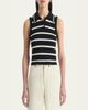 Altuzarra Elmer Striped Knit Sleeveless Polo Top - 4