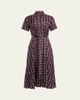 Altuzarra Kiera Diamond-Print Silk Short-Sleeve Midi Shirtdress - 1