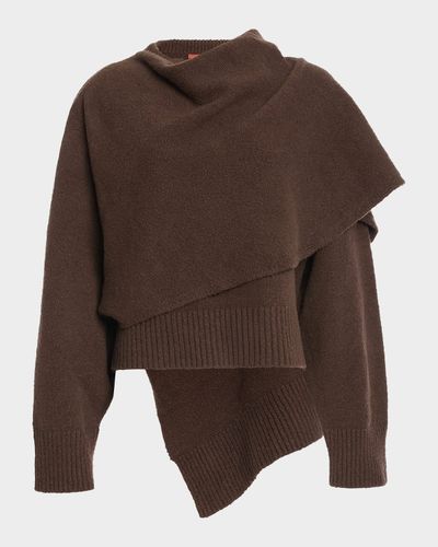 Altuzarra Palmer Crewneck Wrapped Sweater