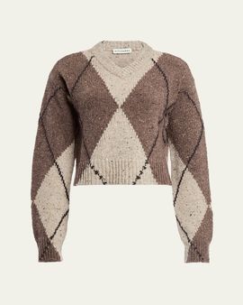 Altuzarra Parish Argyle V-Neck Sweater