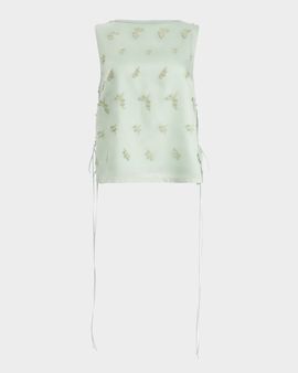 Altuzarra Siggi Embroidered Side-Tie Top