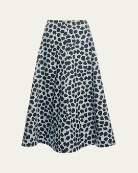 Altuzarra Varda Animal-Print Midi Skirt