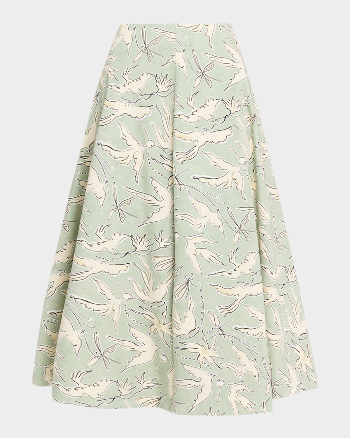 Altuzarra Varda Dove-Print A-Line Midi Skirt