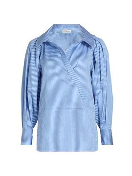 Altuzarra Women's Arthur Striped Poplin Wrap Top