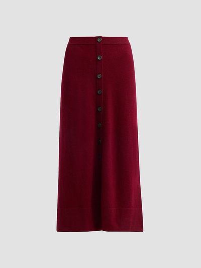 Altuzarra Women's Callahan Cashmere Button-Front Midi Skirt