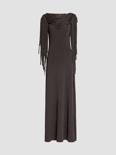 Altuzarra Women's Chaney Drape Fringe Maxi Dress