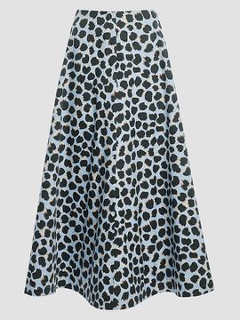 Altuzarra Women's Varda Animal Print Cotton Midi Skirt