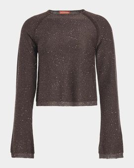 Altuzarra Woody Paillette Wool Fared-Sleeve Sweater