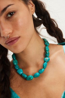 ALV ALV Chunky Beaded Semiprecious Stone Necklace
