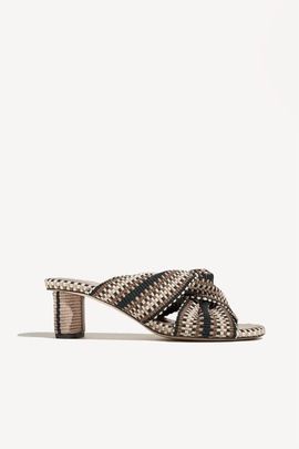 Amambaih Amambaih Gilda Handwoven Knotted sandal with Sculptural Heel 