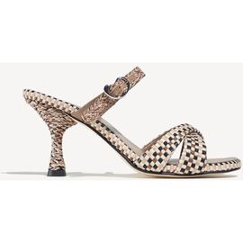 Amambaih Amambaih Irene Handwoven Sculptural Heel Mule Sandal 