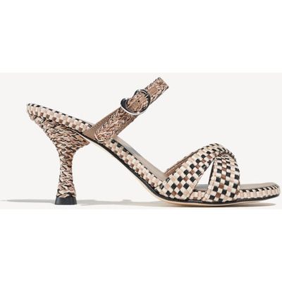Amambaih Amambaih Irene Handwoven Sculptural Heel Mule Sandal 