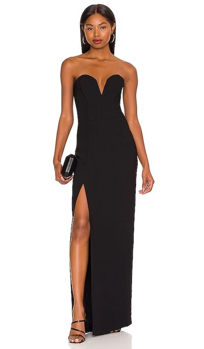 maxi dress long sleeve Pinot Grigio Long Sleeve Lace Maxi Dress | Black | Womens