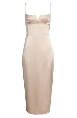 Amanda Uprichard Amanda Uprichard Lyra Bustier Bodice Satin Pencil Dress